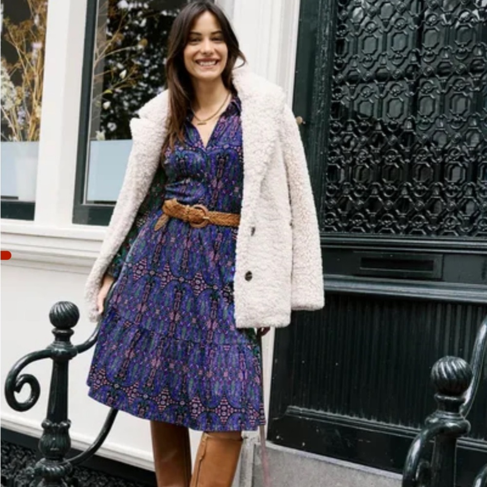 Tiered jersey shirt dress